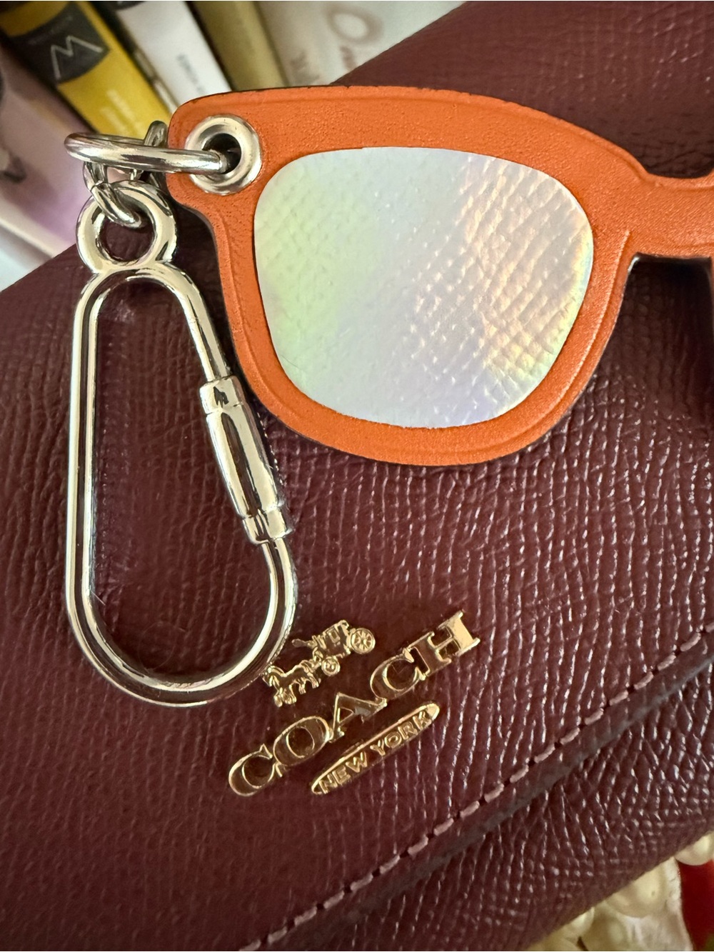 Coach Y2K, sunglasses leather bag charm key fob keychain EUC - Picture 7 of 10
